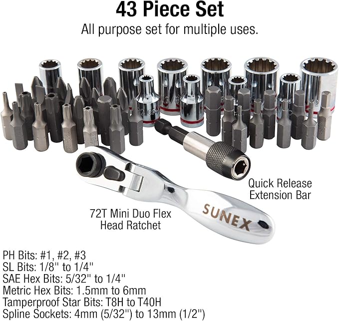 DuoFlex™ 43-Piece Ratchet